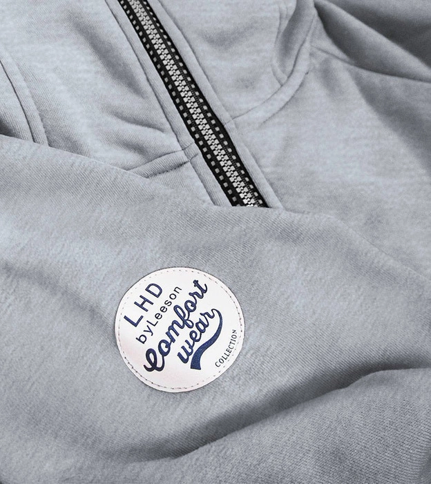 Dres z kapturem i wysoką stójką szary (amg747a)