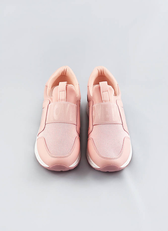 Wsuwane buty damskie z gumką różowe (c1003)