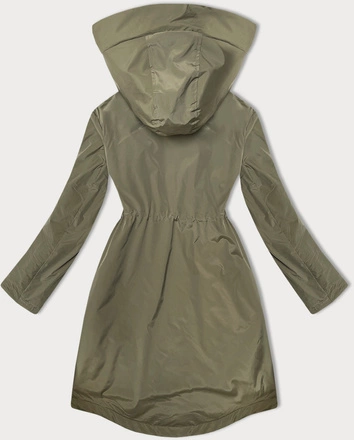 Lekko ocieplana kurtka damska z kapturem LHD oliwkowa (LHD-24589)