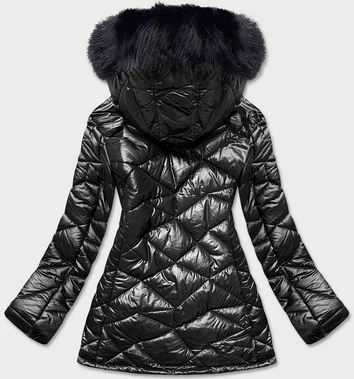 Damska kurtka przejściowa plus size czarna (mm21-76)