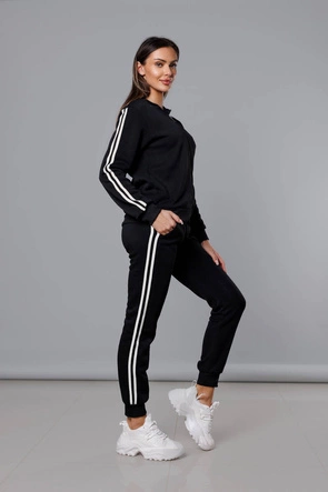 Dres damski z lampasami czarny-biały (KK0057)