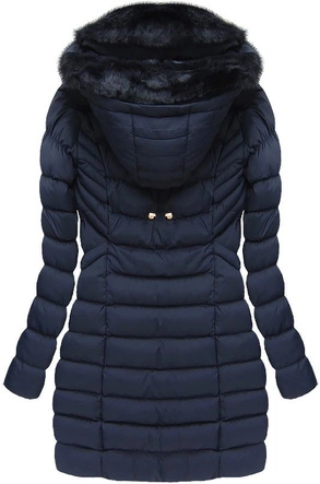 PIKOWANA KURTKA Z KAPTUREM GRANATOWA (W821)