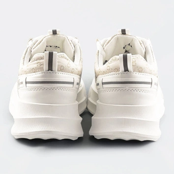 SPORTOWE BUTY DAMSKIE Z OZDOBNYM WZOREM BIAŁO-BEŻOWE (LA811)