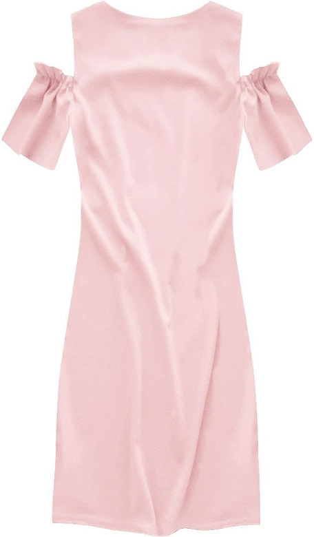 SUKIENKA Z OPUSZCZONYMI RĘKAWKAMI PUDROWY RÓŻ (106ART)