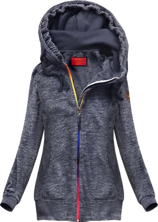 BLUZA Z KOLOROWYM SUWAKIEM GRANATOWA (391)