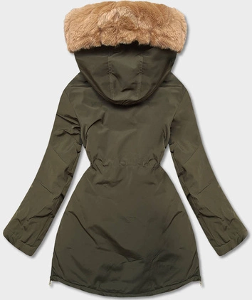 Damska parka zimowa khaki (CAN-588BIG)