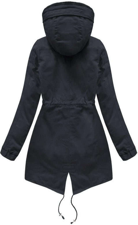 BAWEŁNIANA PARKA Z PODPINKĄ GRANATOWO-RÓŻOWA (R1308)