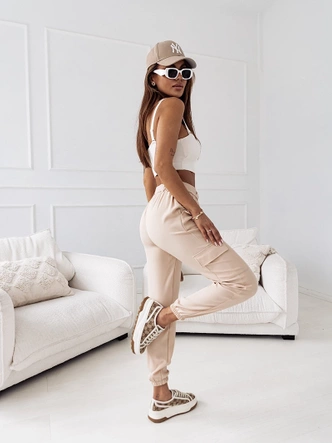 Spodnie damskie bojówki beżowe (8266)