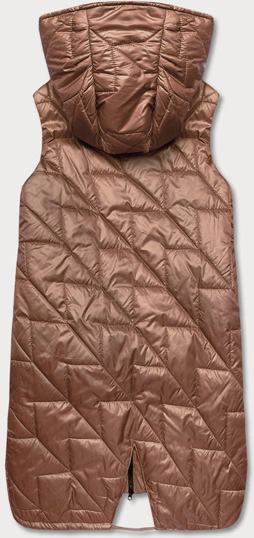 Pikowana kamizelka damska karmel (B8127-14)