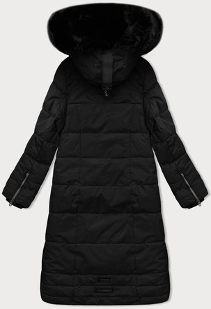 Gruba zimowa kurtka damska z torbą na zakupy Navahoo czarna (FAHMIYAA)