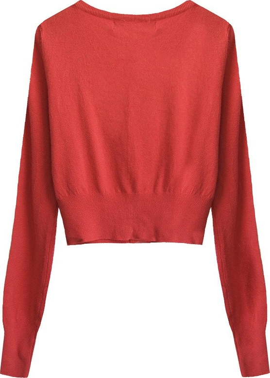 KRÓTKI ZDOBIONY SWETEREK CZERWONY (X1518X)