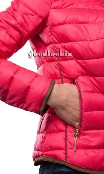PIKOWANA KURTKA ZE STÓJKĄ RÓŻOWA (LD-7088)