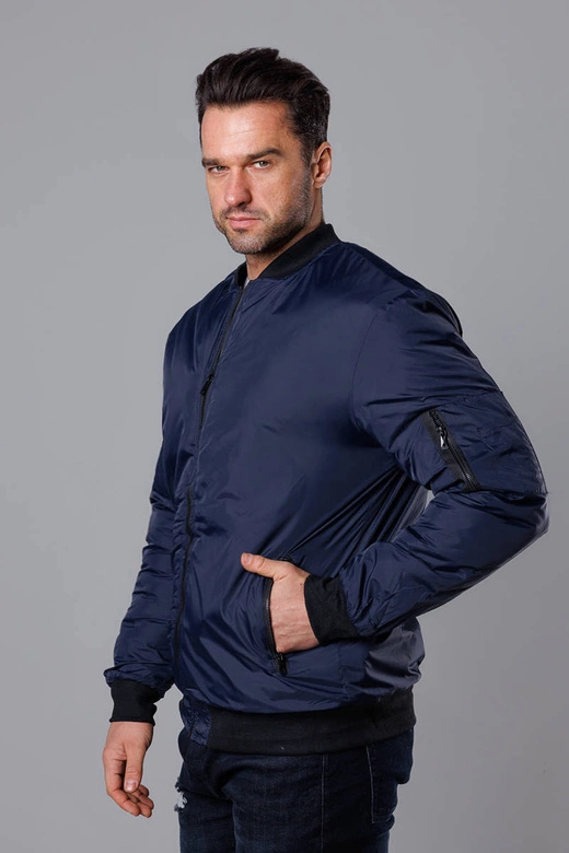 Męska kurtka bomberka z pikowaną podszewką granatowa (AK95-2)