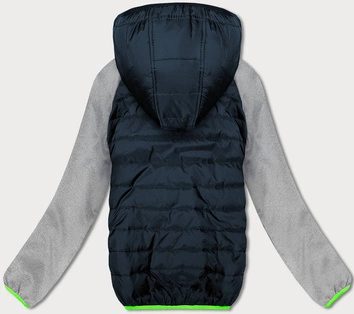 Lekka sportowa kurtka damska granat-szary (8M913-215)