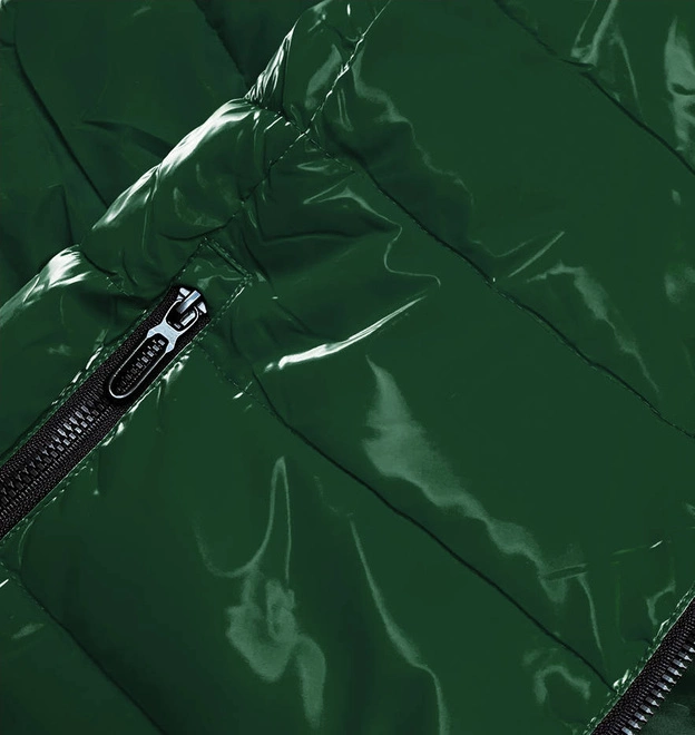 Kurtka damska z wzorzystą podszewką zielona (w707)