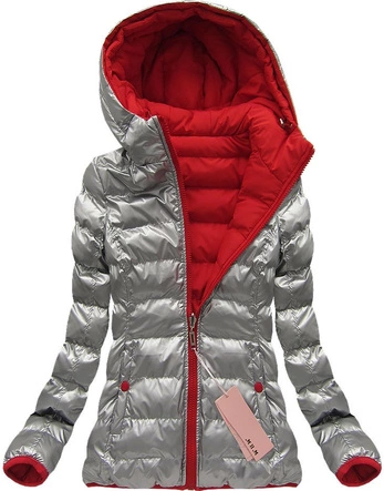 DWUSTRONNA KURTKA ZIMOWA CZERWONA (W137)