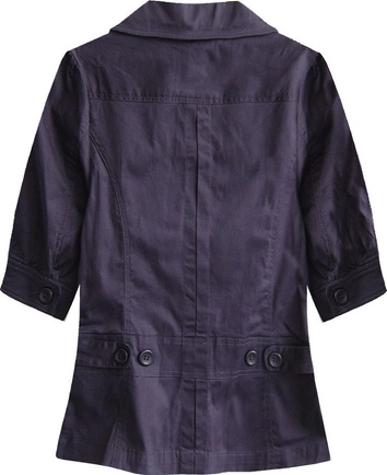 BAWEŁNIANY ŻAKIET Z KRÓTKIM RĘKAWEM CIEMNOFIOLETOWY (X1022X)