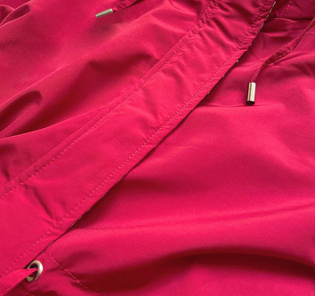 DWUSTRONNA KURTKA PARKA DAMSKA RÓŻOWO-BIAŁA (XW581X)