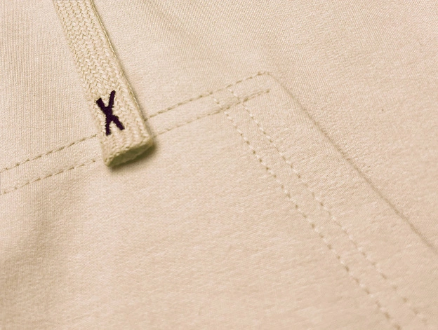 Krótka bluza dresowa z kapturem ecru (8B939-67+132)