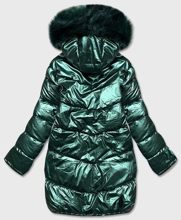 DWUSTRONNA KURTKA DAMSKA ZIMOWA ZIELONO-BEŻOWA (HS-807)