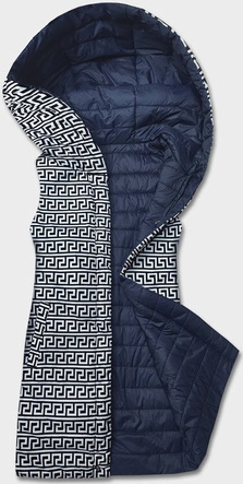 Dwustronna kamizelka z kapturem granatowa (16M9066-215)