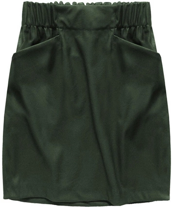 SPÓDNICA Z EKOSKÓRY Z KIESZENIAMI KHAKI (131ART)