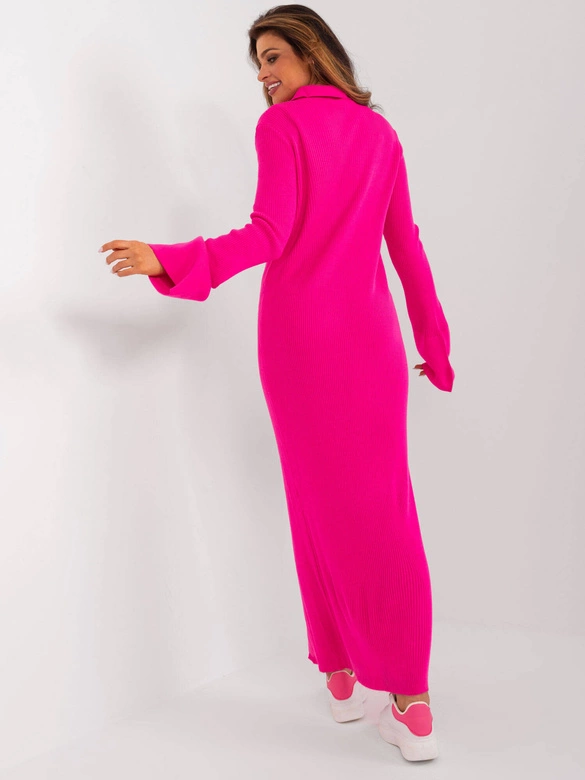 Sukienka maxi na guziki różowa fluo (7000)