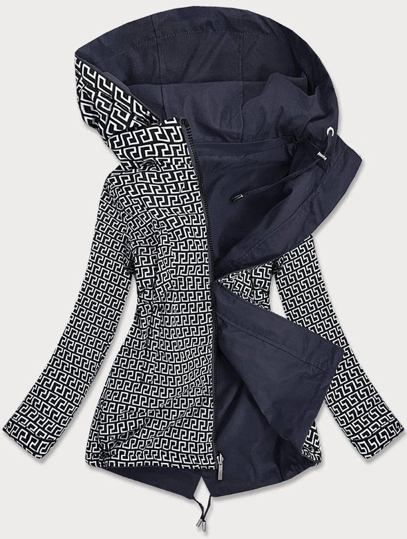 DWUSTRONNA KURTKA DAMSKA GRANATOWO-BIAŁA (W507)