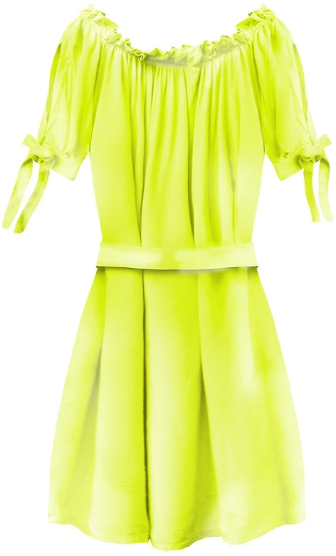 SUKIENKA HISZPANKA Z PASKIEM NEONOWA ŻÓŁTA (279ART)