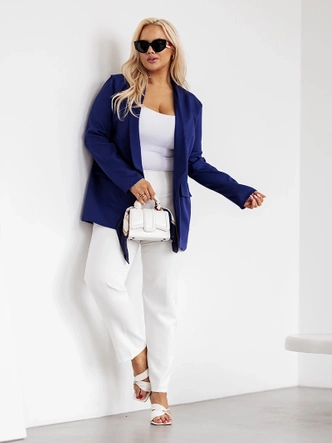 Klasyczna marynarka damska plus size granatowa (8275)