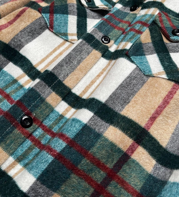 DAMSKA KOSZULA W KRATĘ CIEMNY ZIELONY/BEŻOWY (8075)