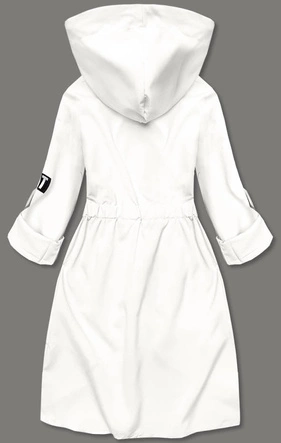 Cienka asymetryczna narzutka damska śmietana (B8117-26)