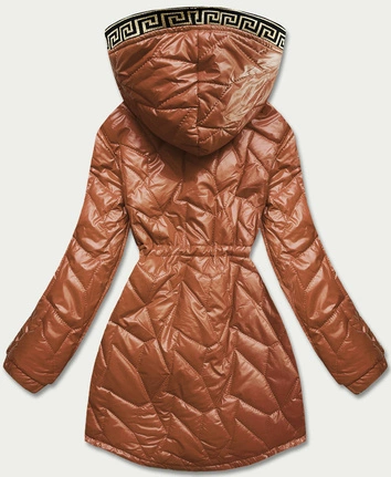 Kurtka damska z ozdobnym pikowaniem karmelowa (br8101-14)