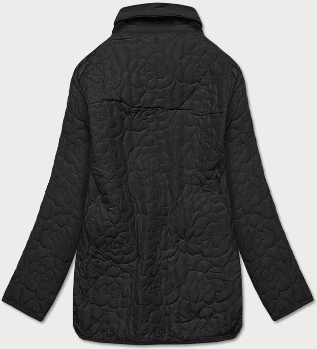 Cienka kurtka damska z ozdobnym pikowaniem czarna (jin226)