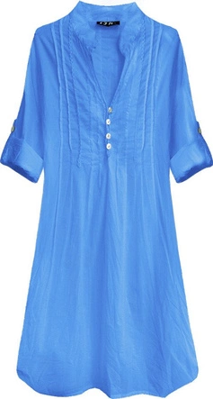 DŁUGA KOSZULA Z ZAKŁADKAMI CHABROWA (1031)