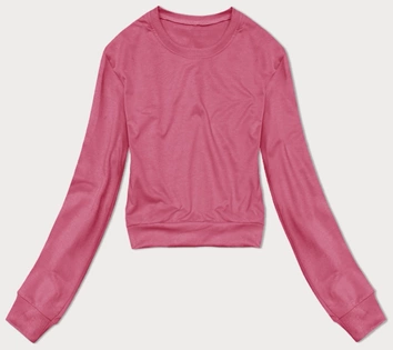 Cienka krótka bluza dresowa damska brudny róż (8B938-19)