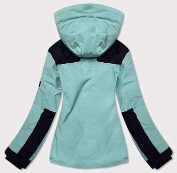 DAMSKA KURTKA ZIMOWA Z PASEM ŚNIEŻNYM MIĘTOWA (B2380)
