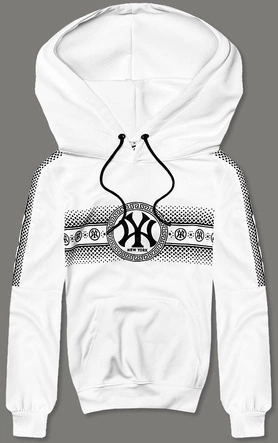 Męska bluza z kapturem biała (8B1100-1)