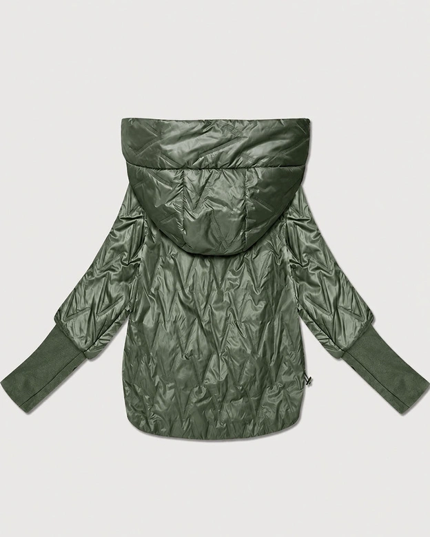 Cienka kurtka damska z dzianinowymi ściągaczami Goodlookin khaki (B8575/B6099-11)