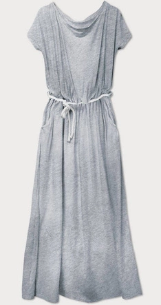 LUŹNA SUKIENKA MAXI W GUMKĘ SZARA (593ART)