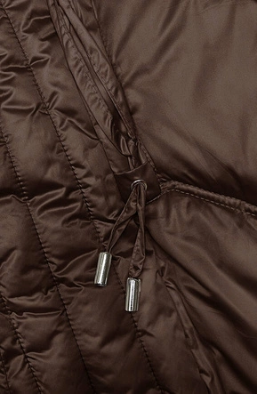 Taliowana długa kurtka zimowa brązowa S'west (B8201-14)