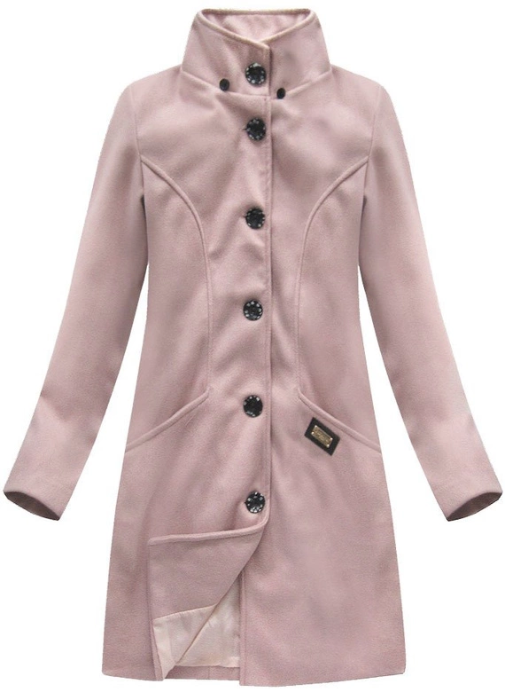 PŁASZCZ Z DOMIESZKĄ WEŁNY I KAPTUREM RÓŻOWY (6801)