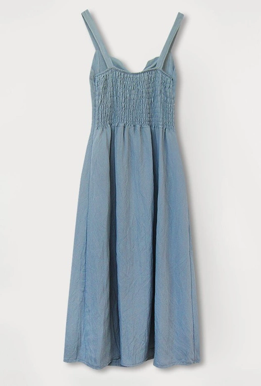 PROSTA SUKIENKA Z KIESZENIAMI NIEBIESKA (582ART)