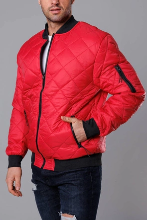 Pikowana bomberka męska czerwona (MY01-5)