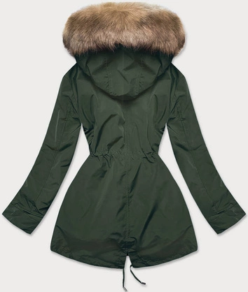 DAMSKA  KURTKA ZIMOWA NA MISIU ARMY-CIEMNY BEŻ (W553)