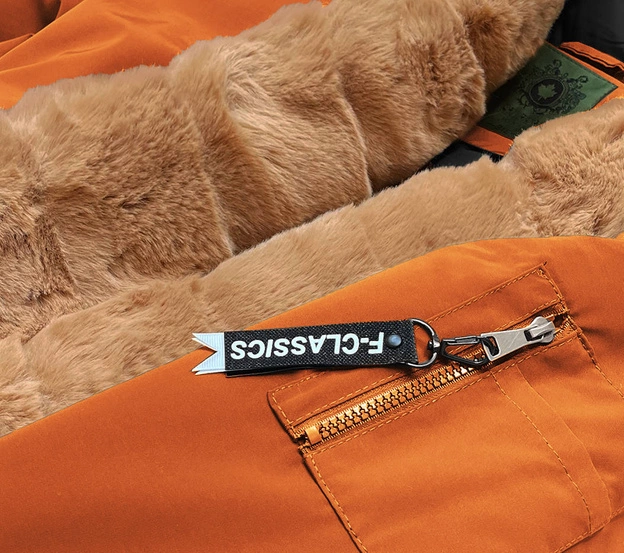 Damska parka zimowa pomarańczowa (CAN-588BIG)