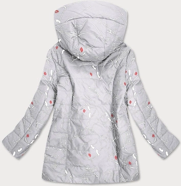 Damska kurtka we wzory szara (7720)