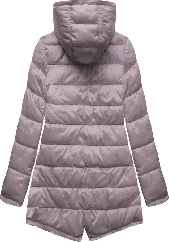 DWUSTRONNA ZIMOWA PARKA DAMSKA Z KAPTUREM CZARNO-RÓŻOWA (B2636)