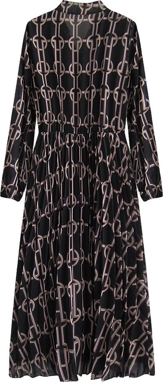 SZYFONOWA SUKIENKA MIDI CZARNA (462/2ART)