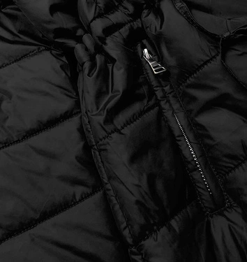 DWUSTRONNA KURTKA DAMSKA CZARNO-GRAFITOWA (W556-1)